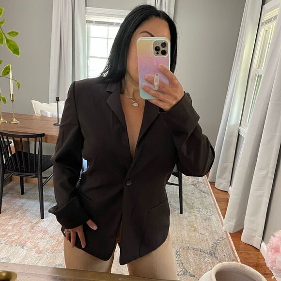 Elie Tahari Dark Brown Suit Jacket || SZ 12 - Picture 1 of 9